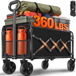 Discount Wagons Carts Foldable " 280Lbs Collapsible Wagon Cart with Wheels Portable " Folding Wagon Lightweight for Camping
