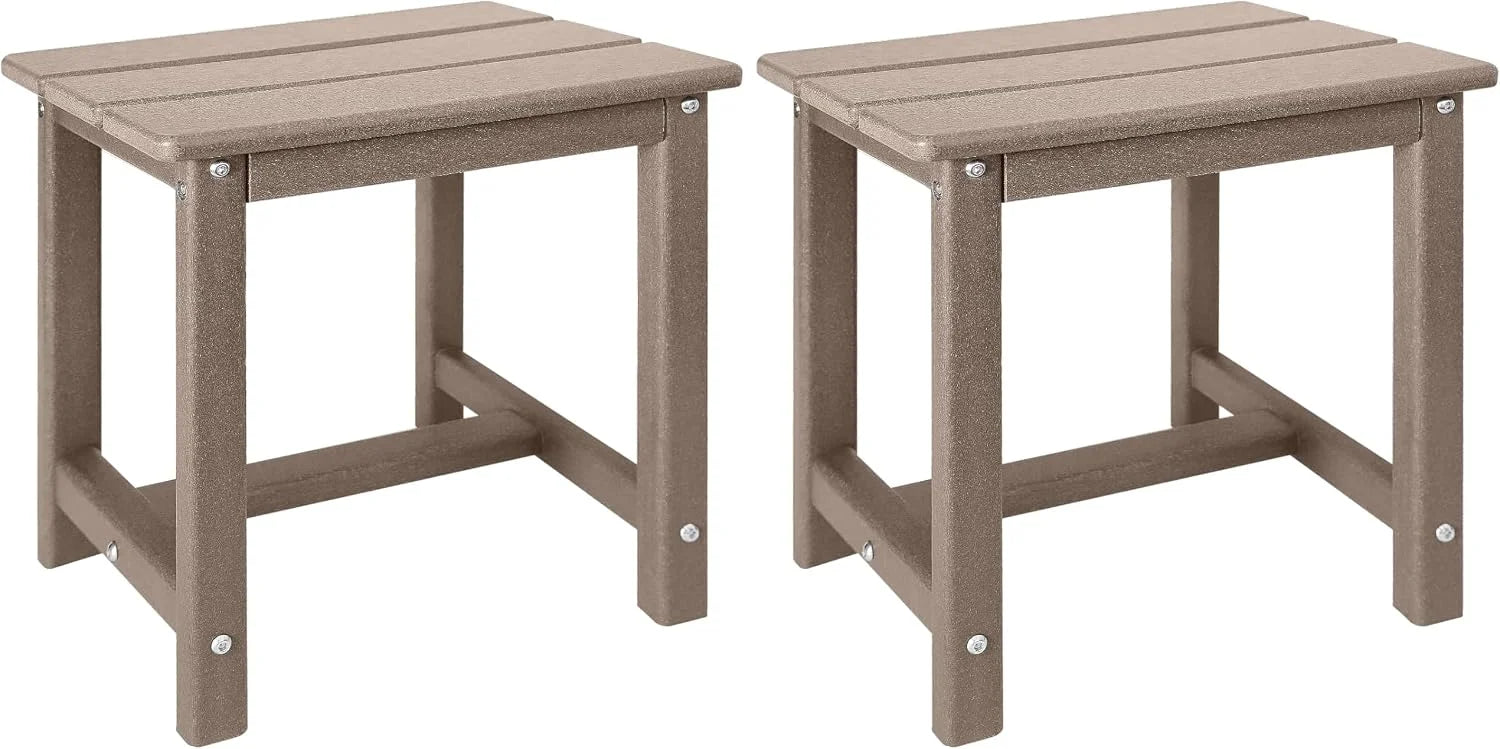 Discount Adirondack Square Outdoor Side Table,2-Tier Storage Patio Side Table - Image 20