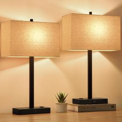 Discount Touch Bedside lamps with 2 USB & AC Outlets, Dimmable, Bulb Included
