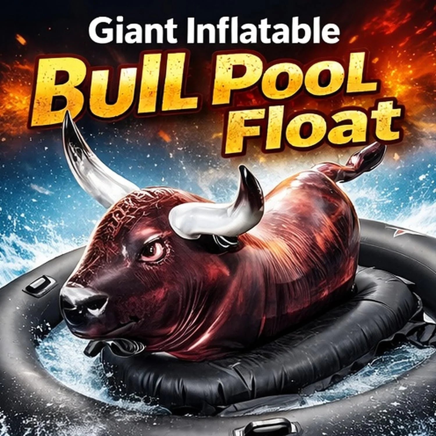 Discount Realistic Bullfighter Mount Children Water Inflatable Toys Adult Thick Floating Row Inflatable Bull Water Toys - Image 3