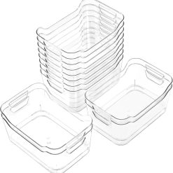 Discount 12 Pack Clear Plastic Storage Bins, Pantry Organizers and Storage, Clear Pantry Organizer Bins, Plastic Containers
