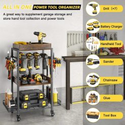 Alternative view of Discount Power Tool Organizer Garage Storage Organization Shelving Tool Holder Drill Rack Shelf Rolling Cart Open Tool " For Garage Organization