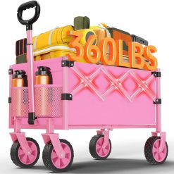Discount Wagons Carts Foldable, 360LBS Folding Heavy Duty Wagon with Wheels