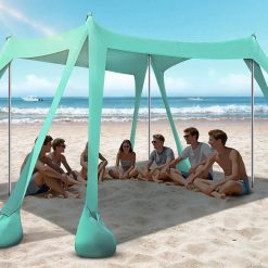 Alternative view of Discount Beach Tent, Beach Canopy UPF50+ UV Protection, 10x10ft Beach Shade Sun Shelter with 8 Sandbags