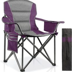 Alternative view of Discount 2 Pack Padded Oversized Camping Chairs for Adults, Heavy Duty Support 400 Lbs, Folding Portable Lawn Chair