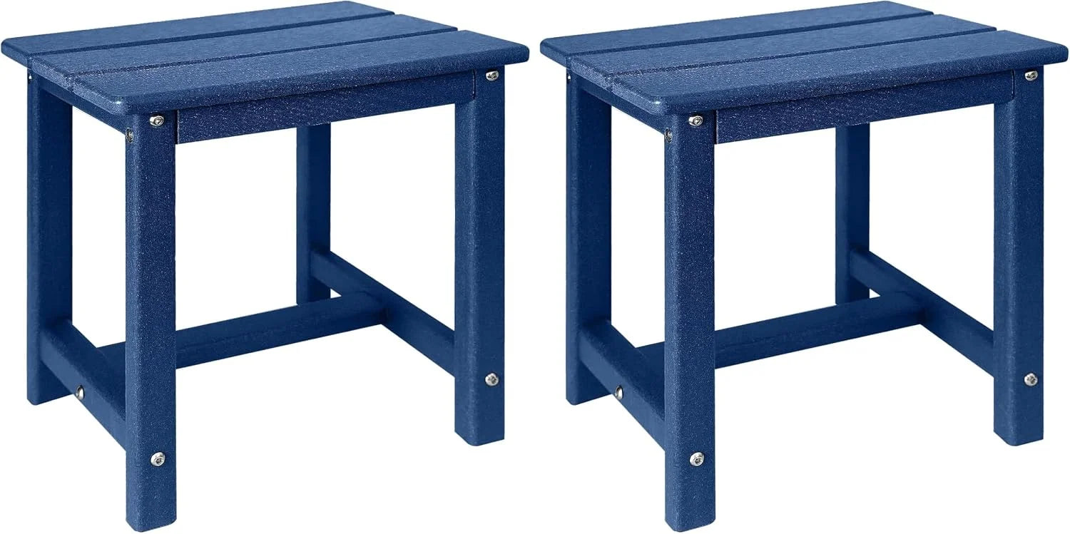 Discount Adirondack Square Outdoor Side Table,2-Tier Storage Patio Side Table