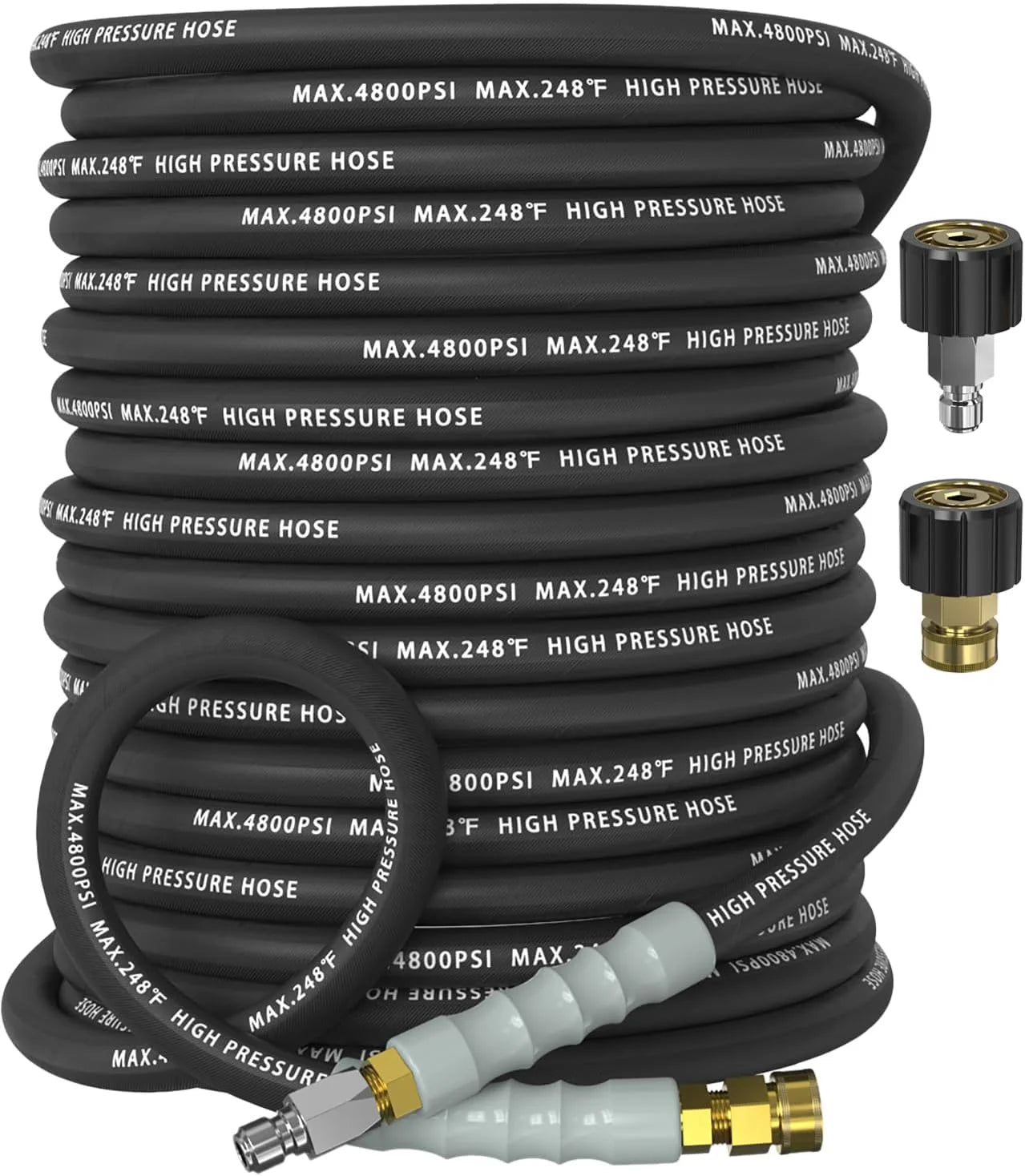 Discount 3/8 Pressure Washer Hose 50FT 4800 PSI, Kink Resistant Steel Braided Layer & NonMarking Rubber for Hot/Cold - Image 8
