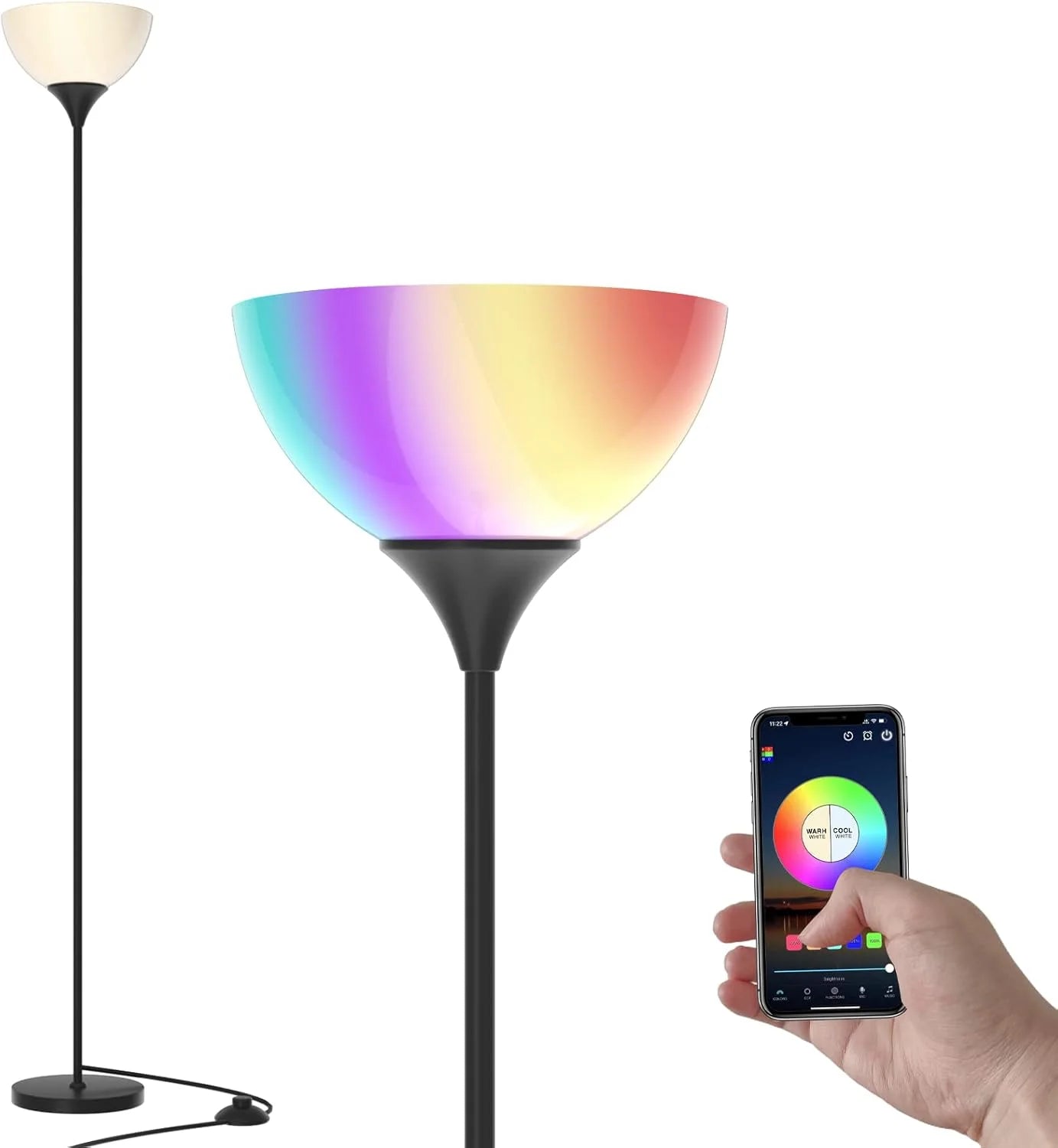 Discount PESRAE Floor Lamp, Remote Control, Bulb Included