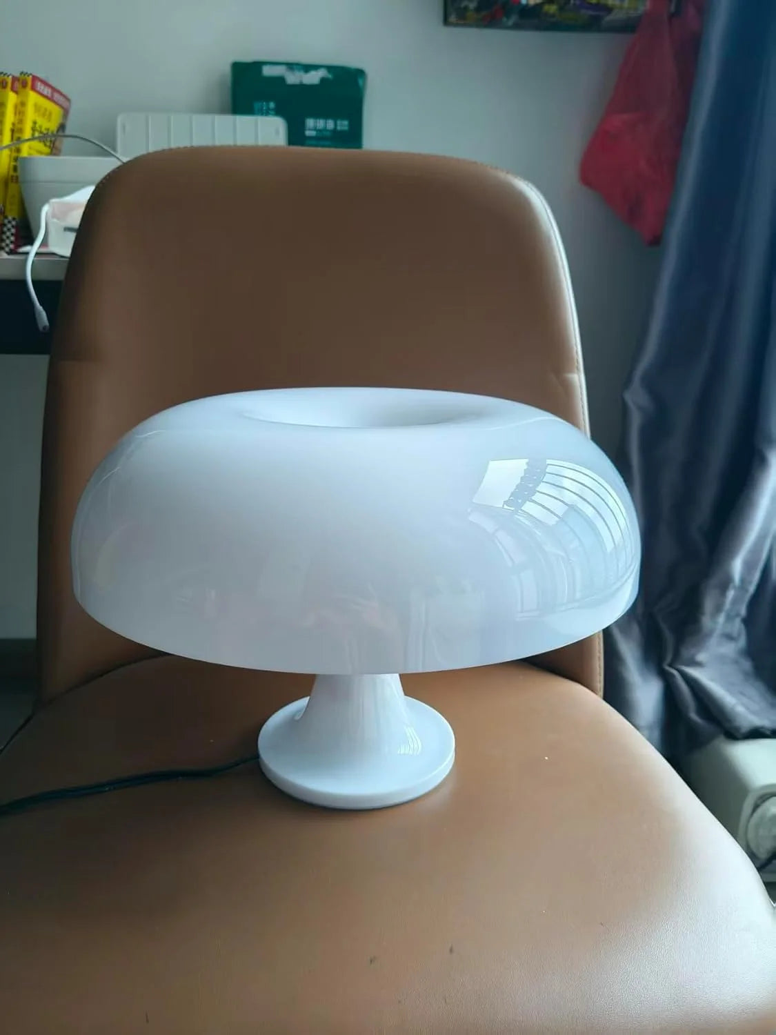 Discount Anykonio Orange Mushroom Lamp, Bulb Included, Mid Century Modern Table Lamp for Bedroom - Image 2