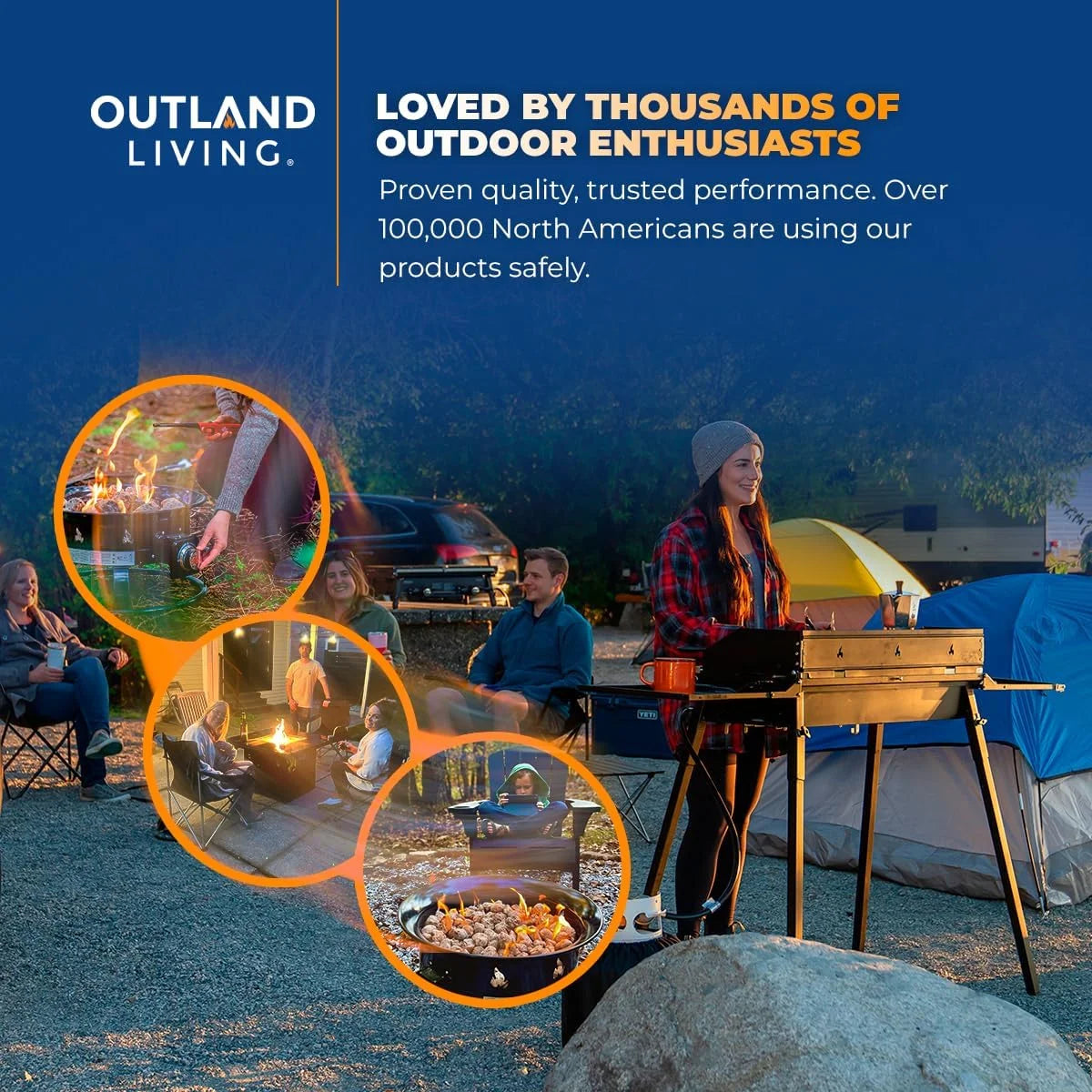 Discount Living Portable Propane Fire Pit, 19-inch, 58, 000 BTU with Fire Pit Cover & Carry Kit - Image 10