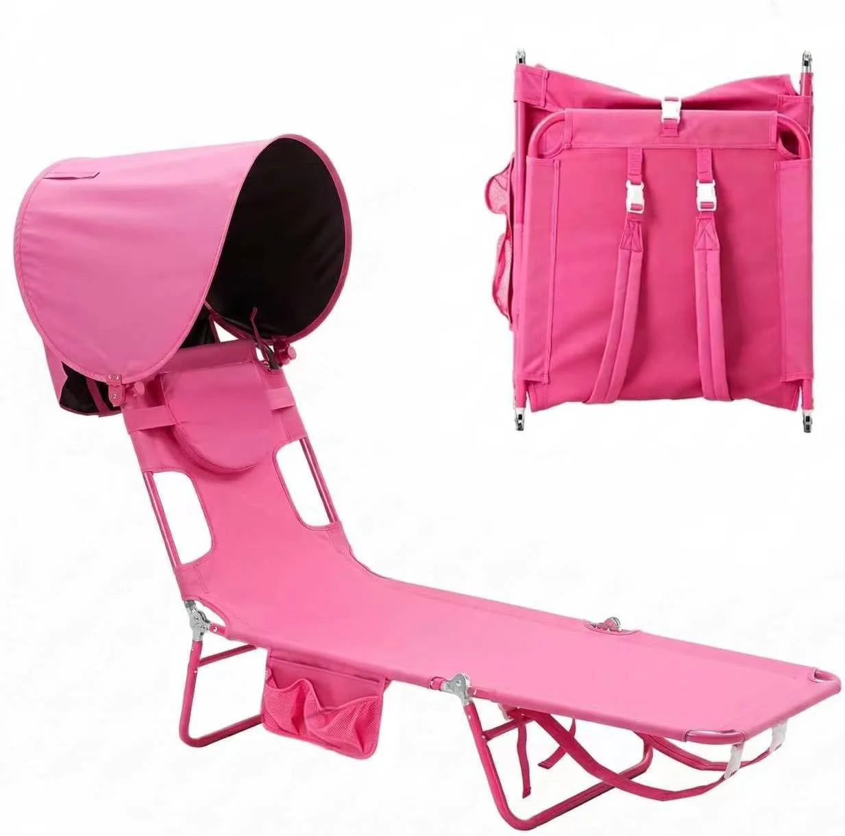 Special Beach Lounge Chair, Reclining Beach Chairs Lay Flat, Folding Camping Chairs Portable Camp Cot with Backpack - Image 15
