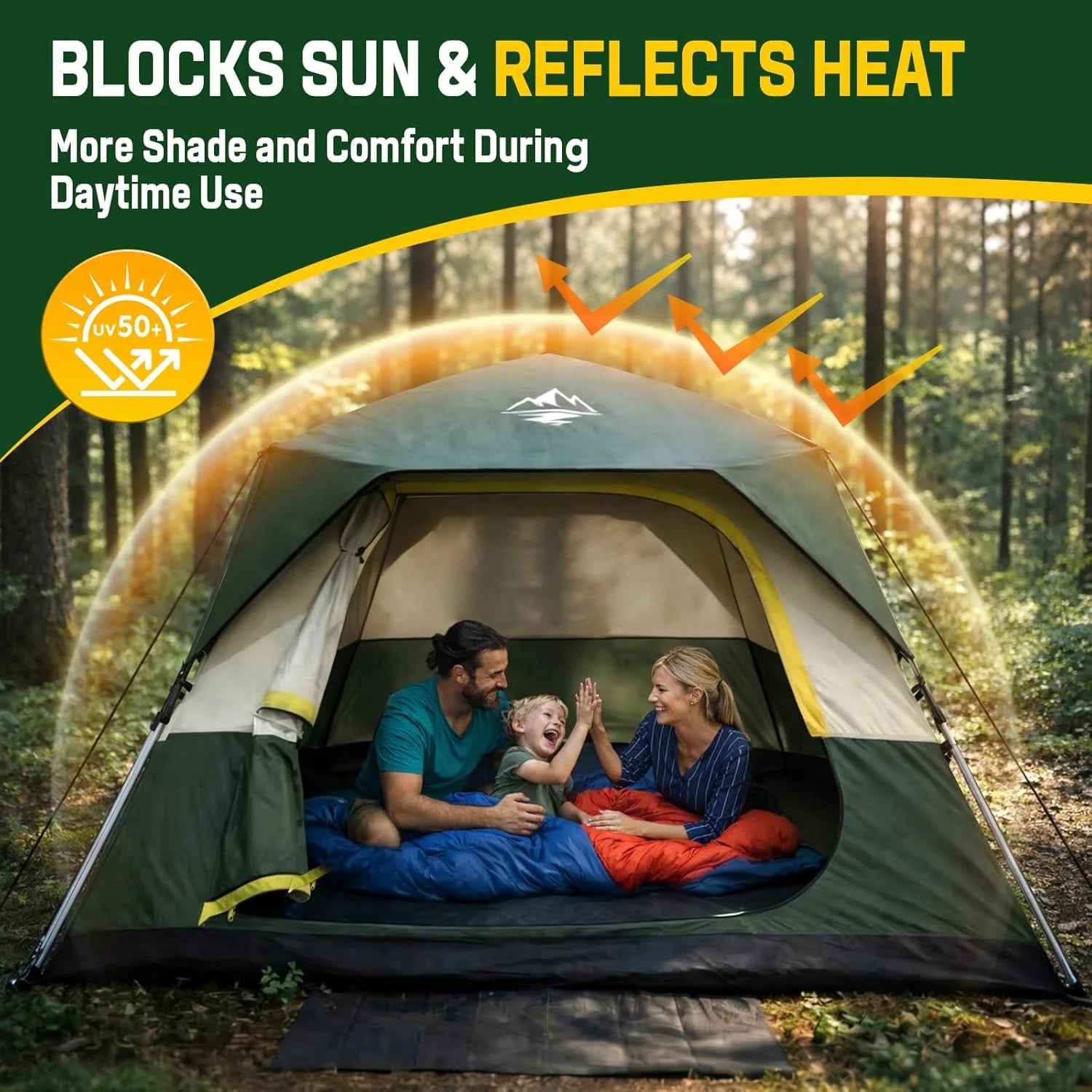 Discount 4 Person Instant Tents for Camping Setup in 50s, Cabin Tent with Rainfly, Waterproof Windproof Camping Tent - Image 6