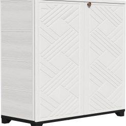 Discount Indoor/Outdoor Storage Cabinet Waterproof, 34x15x34 Plastic Outdoor Storage Box for Garden Balcony Bathroom