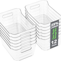 Discount Plastic Storage Bins, Multi-Use Organizer Bins, Pantry Organizer, Clear Storage Containers for Home