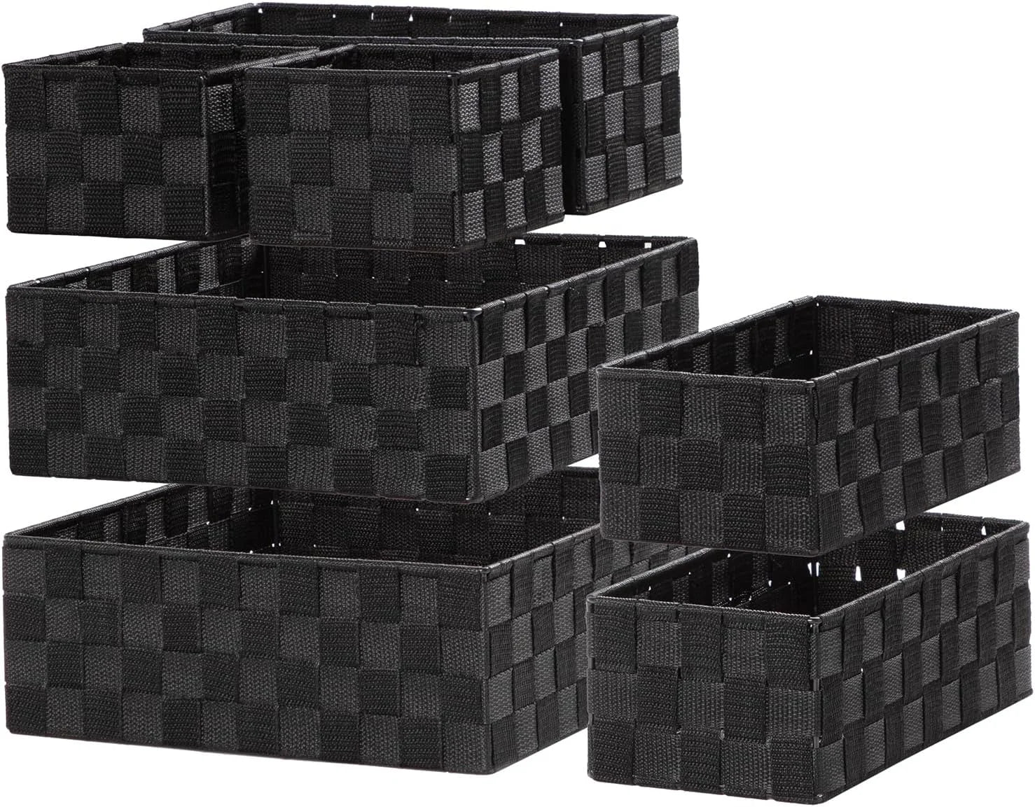 Discount Woven Storage Baskets for Organizing 6 Pack, Large&Small Storage Cube Bins Set for Bathroom, Storage Boxes - Image 7