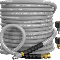 Alternative view of Discount 3/8 Pressure Washer Hose 50FT 4800 PSI, Kink Resistant Steel Braided Layer & NonMarking Rubber for Hot/Cold