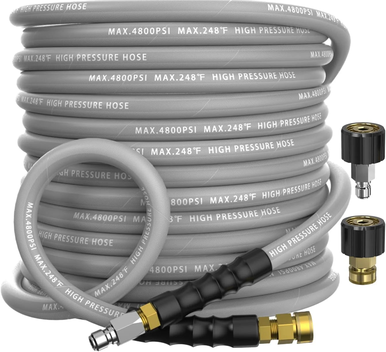 Discount 3/8 Pressure Washer Hose 50FT 4800 PSI, Kink Resistant Steel Braided Layer & NonMarking Rubber for Hot/Cold - Image 2
