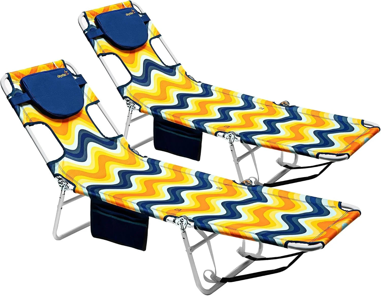 Special Beach Lounge Chair, Reclining Beach Chairs Lay Flat, Folding Camping Chairs Portable Camp Cot with Backpack - Image 8