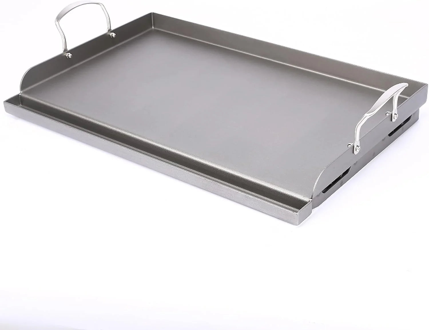 Discount 25 x 16 Pre-Seasoned Nonstick Cast Iron Griddle for Gas & Charcoal Grills, Universal Flat Top with Grease Groove - Image 8