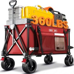 Discount Ultra Compact Collapsible Wagon Cart, Lightweight Foldable Wagon with All Terrain Wheels