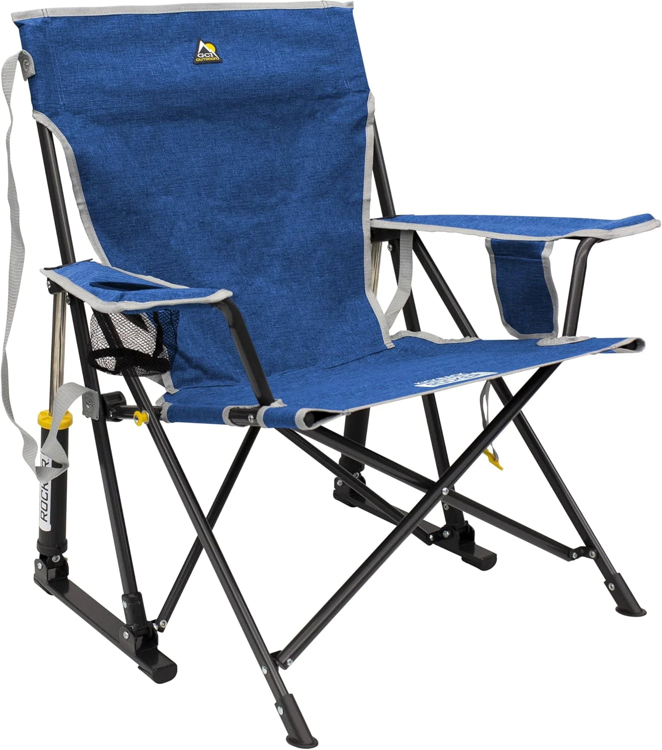 Discount Outdoor Kickback Rocker Outdoor Rocking Chair with Beverage Holder - Image 2