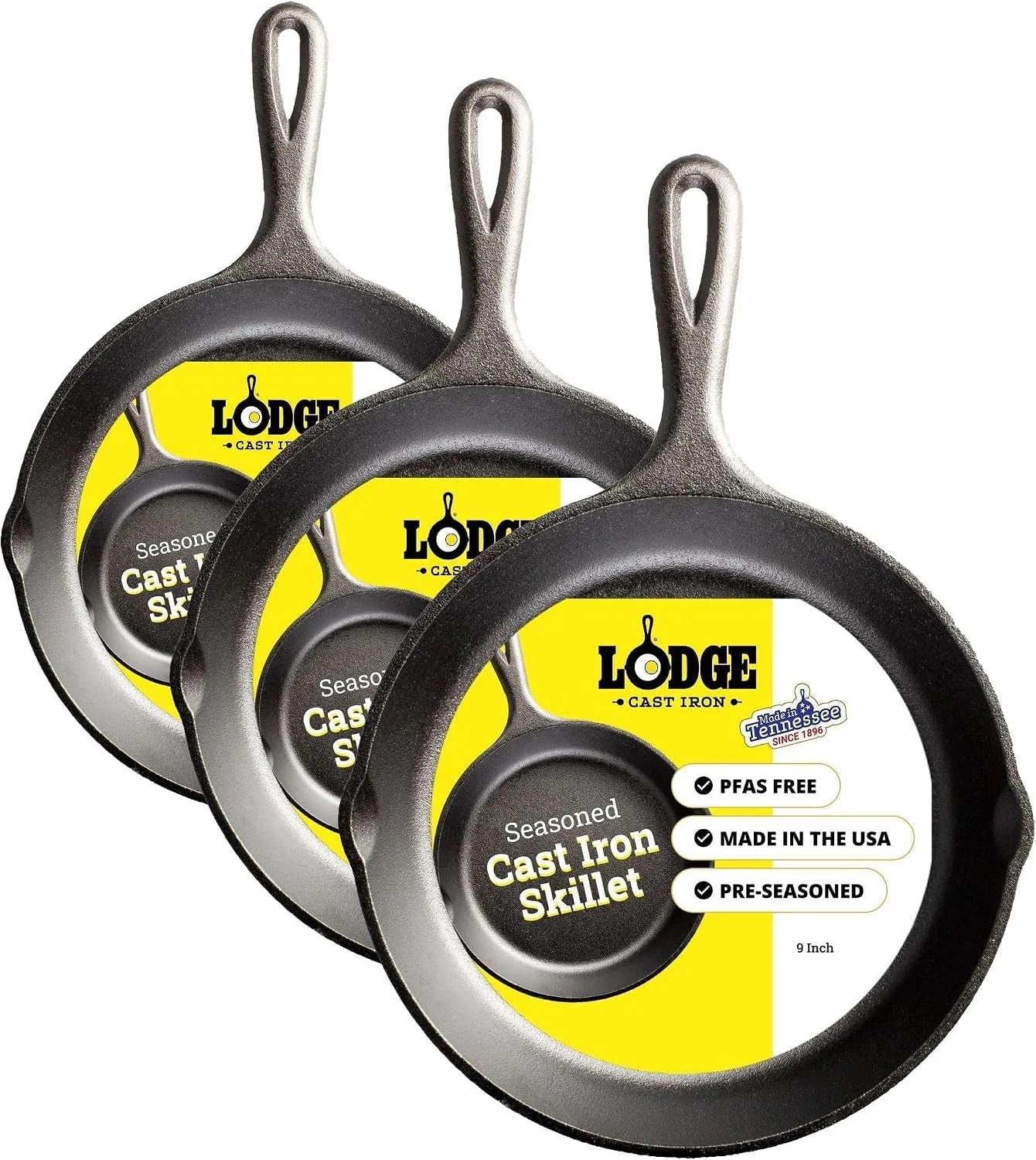 Discount Seasoned Cast Iron Skillet Set 8, 10.25 & 12 Inches - Image 7