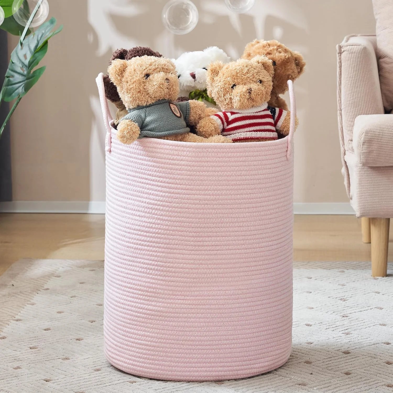 Discount YOUDENOVA Jute Rope Laundry Hamper Basket, 58L Blanket Basket for Nursery, Large Woven Laundry Hamper with Sturdy - Image 11
