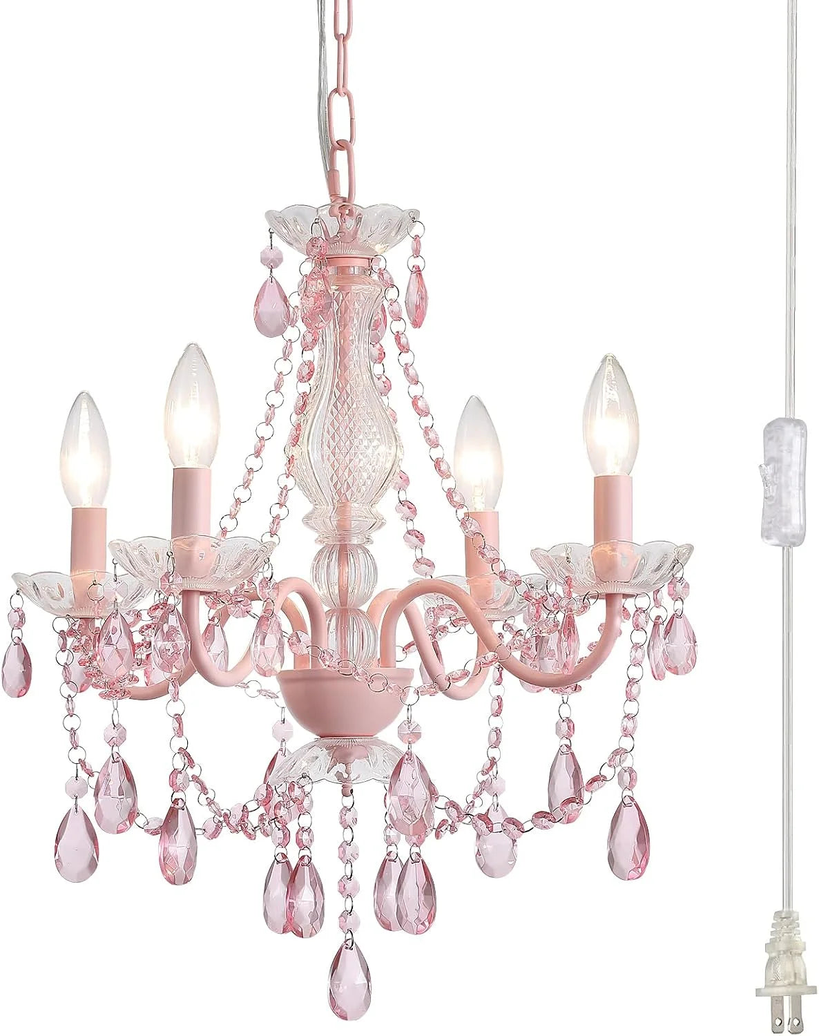 Discount Crystal Gold Chandelier, 5 Light, Glass Crystal Hanging Pendant Lighting - Image 5