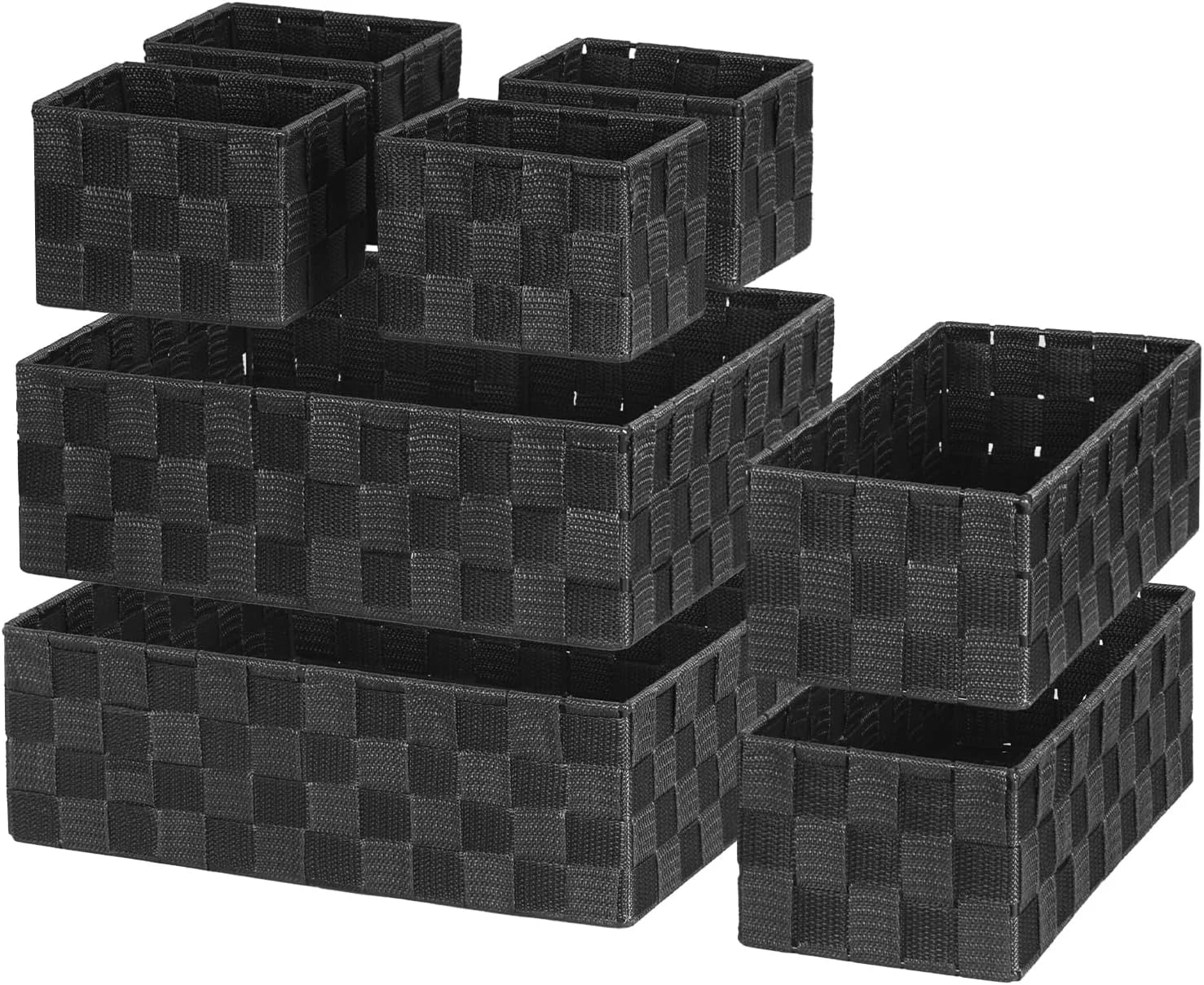 Discount Woven Storage Baskets for Organizing 6 Pack, Large&Small Storage Cube Bins Set for Bathroom, Storage Boxes - Image 3