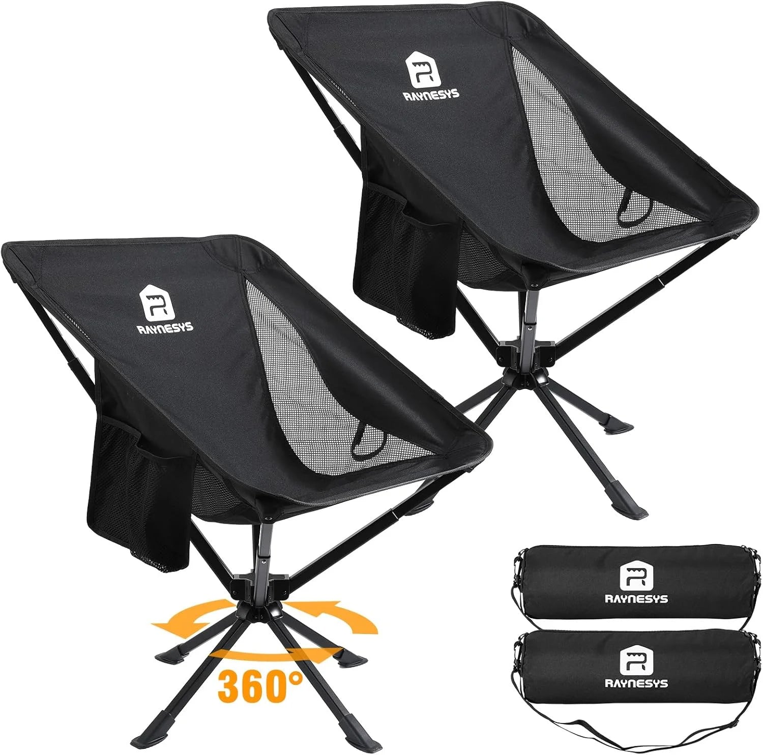 Discount Portable Swivel Camping Chair, 8 Seconds Quick Setup Easy Carry, 3.8Lb Lightweight Folding Chairs for Hiking - Image 2