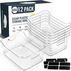 Alternative view of Discount Clear Plastic Storage Bins, Kitchen Cabinet Pantry Organizer Bins, Crystal-clear, Thicker