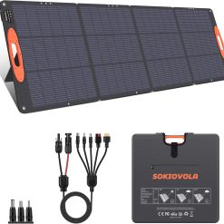 Discount SOKIOVOLA N-Type 16BB 220W Portable Solar Panel for EF/Jackery/Bluetti/Anker Power Station, IP68 Waterproof Foldable
