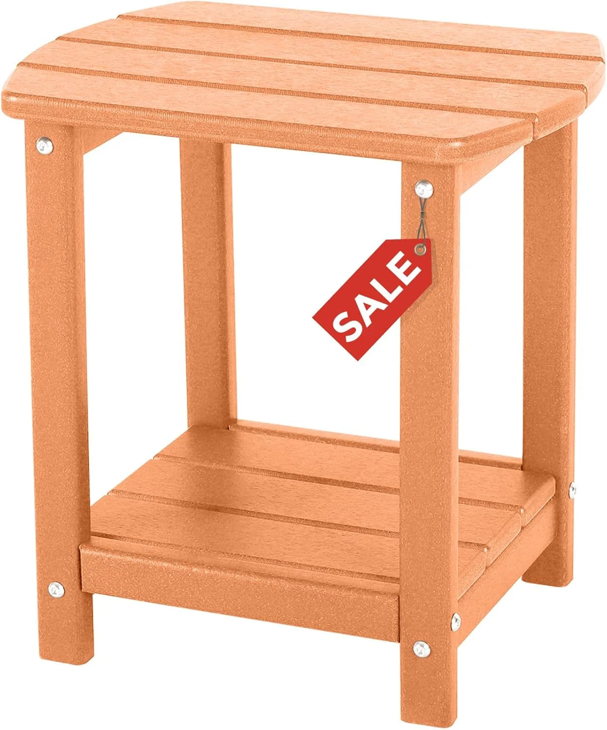 Discount Adirondack Square Outdoor Side Table,2-Tier Storage Patio Side Table - Image 21
