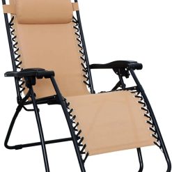Discount Amazon Basics Zero Gravity Lounge Chair with Pillow, Foldable Outdoor Reclining Chair for Patio and Beach