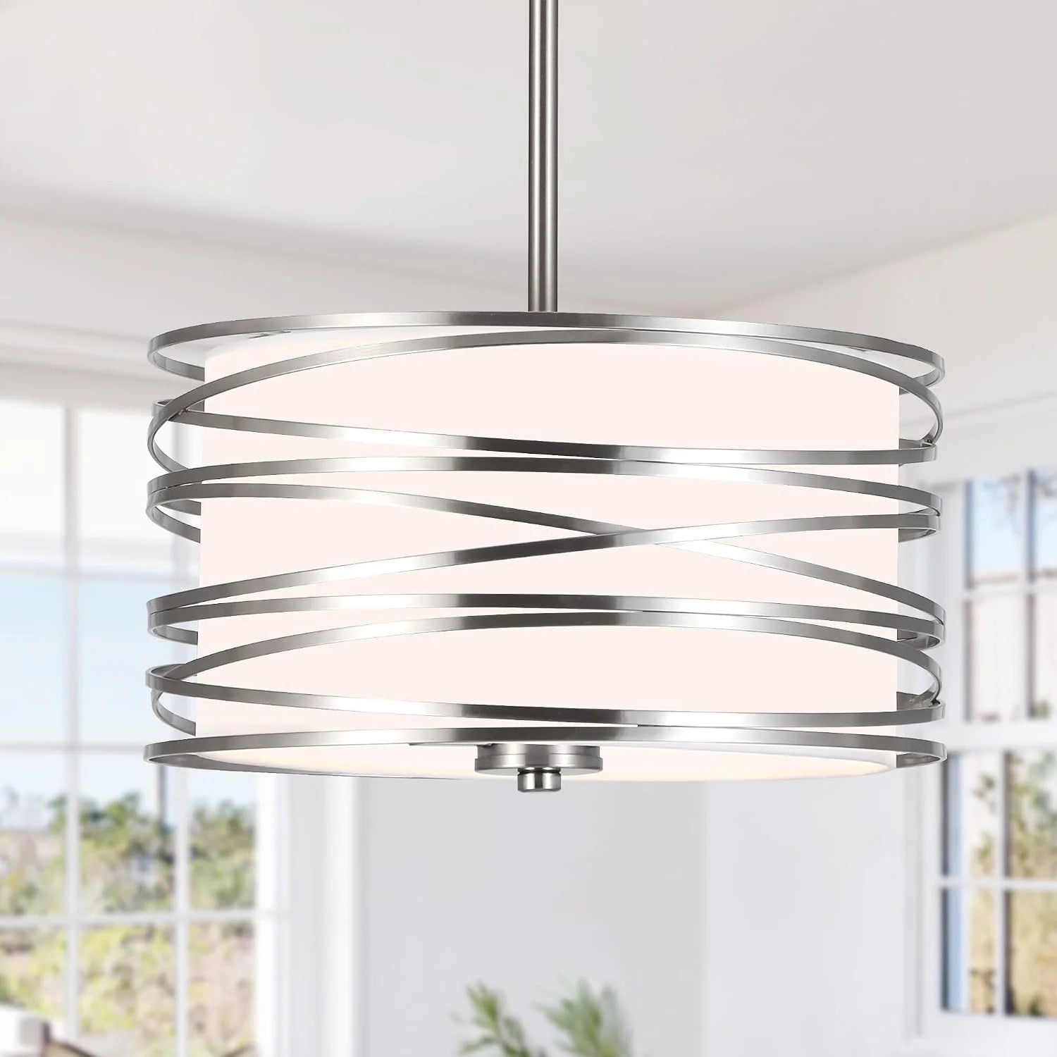Discount 12.6” Farmhouse Chandeliers for Dining Room, 3-Light Industrial Metal Hanging Light Fixture - Image 2