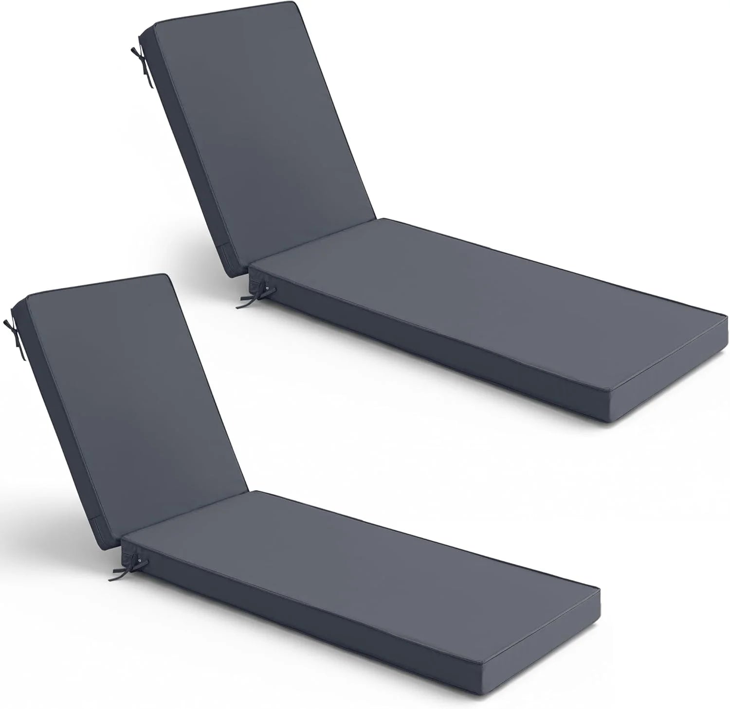Discount Chaise Lounge Cushions Outdoor Set of 2, Waterproof and Fade Resistant Sun Lounger Replacement Cushion - Image 4