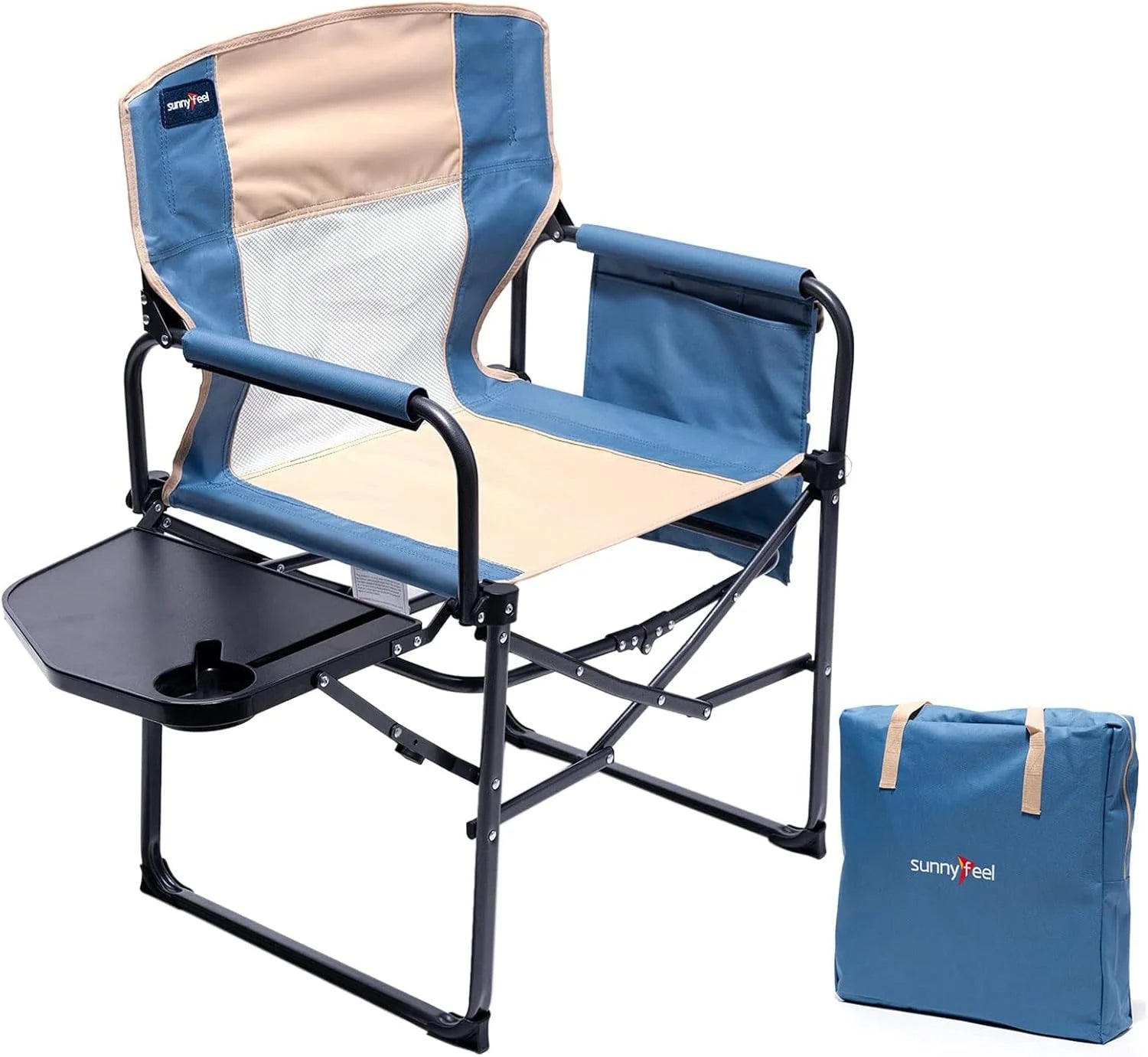 Discount SUNNYFEEL Camping Directors Chair, Heavy Duty, Oversized Portable Folding Chair with Side Table - Image 13