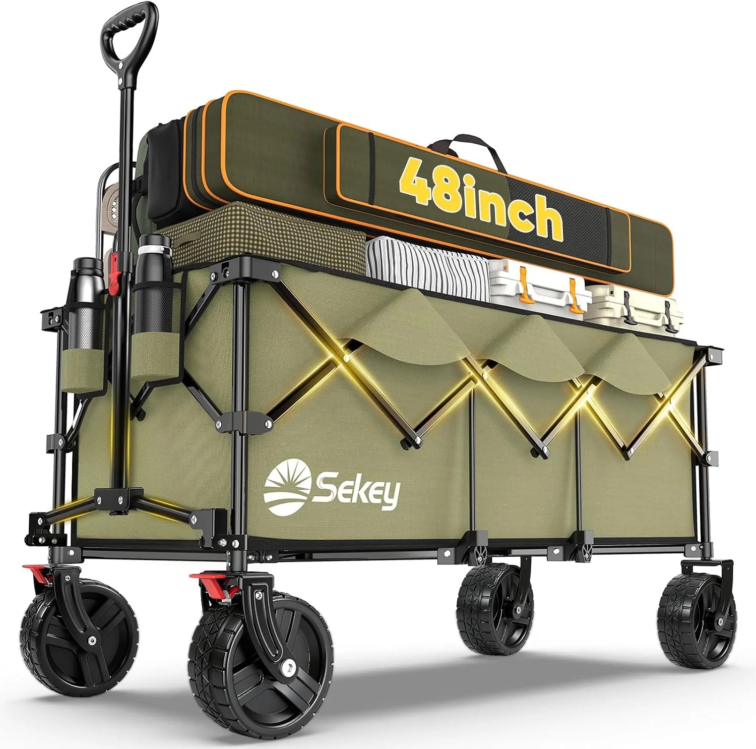 Discount Sekey 48鈥滾 Collapsible Foldable Extended Wagon with 660lbs Weight Capacity - Image 3