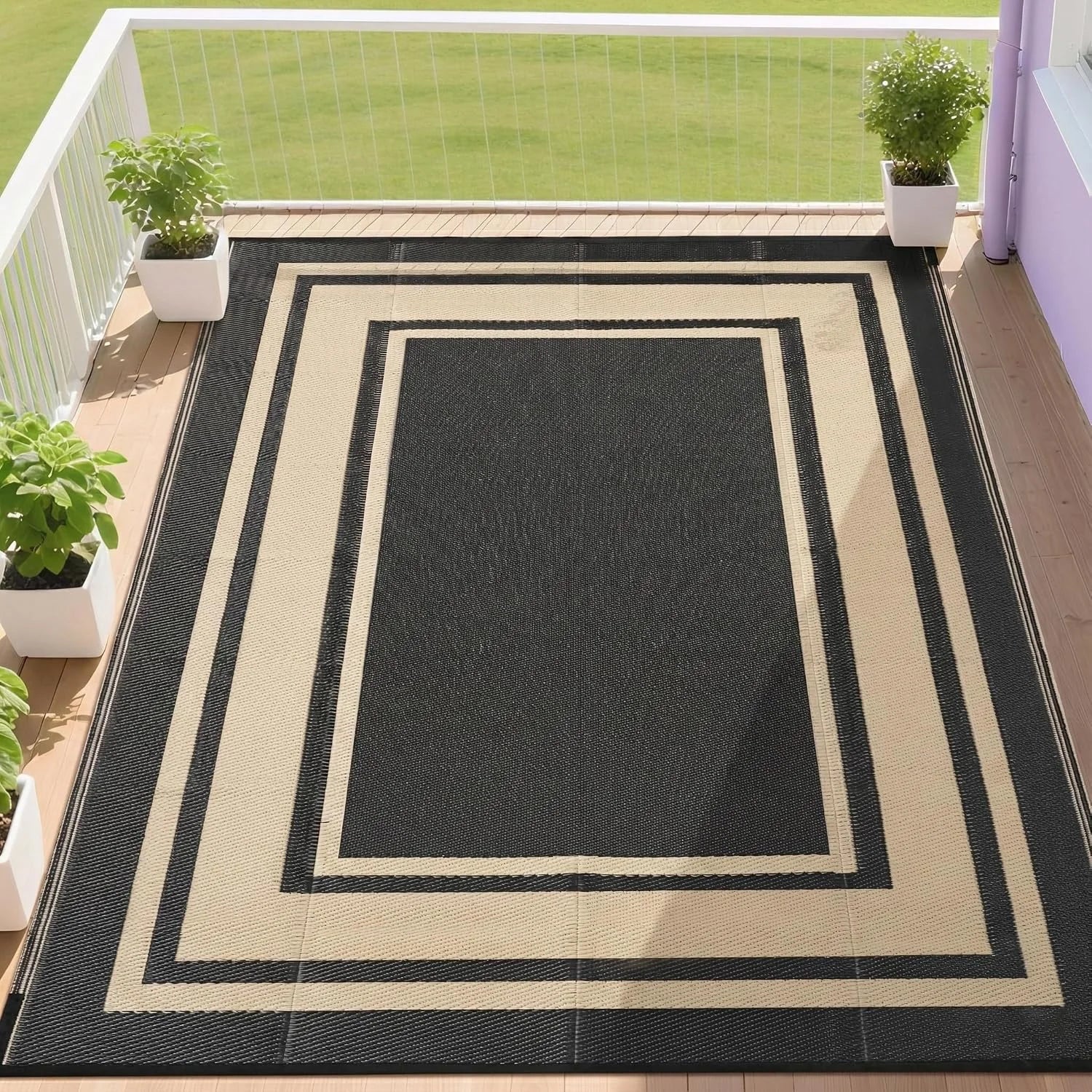 Discount RURALITY Outdoor Rugs 8"x10" Waterproof for Patios Clearance, Plastic Straw Mats for RV - Image 3