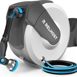 Alternative view of Discount Retractable Garden Hose Reel, 5/8 in x 100 ft Wall Mount Heavy Duty Hose Reel with Any-Length Lock