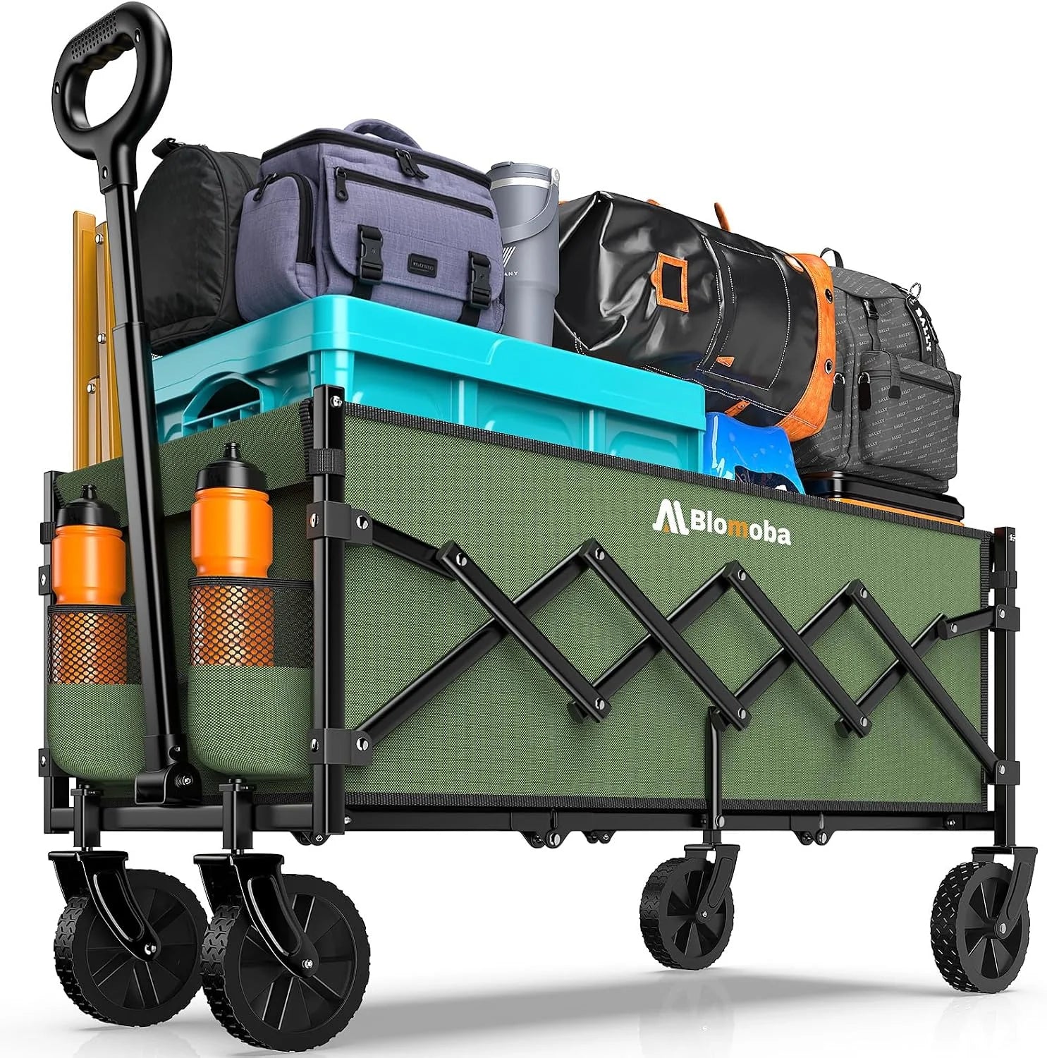 Discount Blomoba 35 Extra Long Folding Wagon with Adjustable Handle & Wheels, Black - Image 4