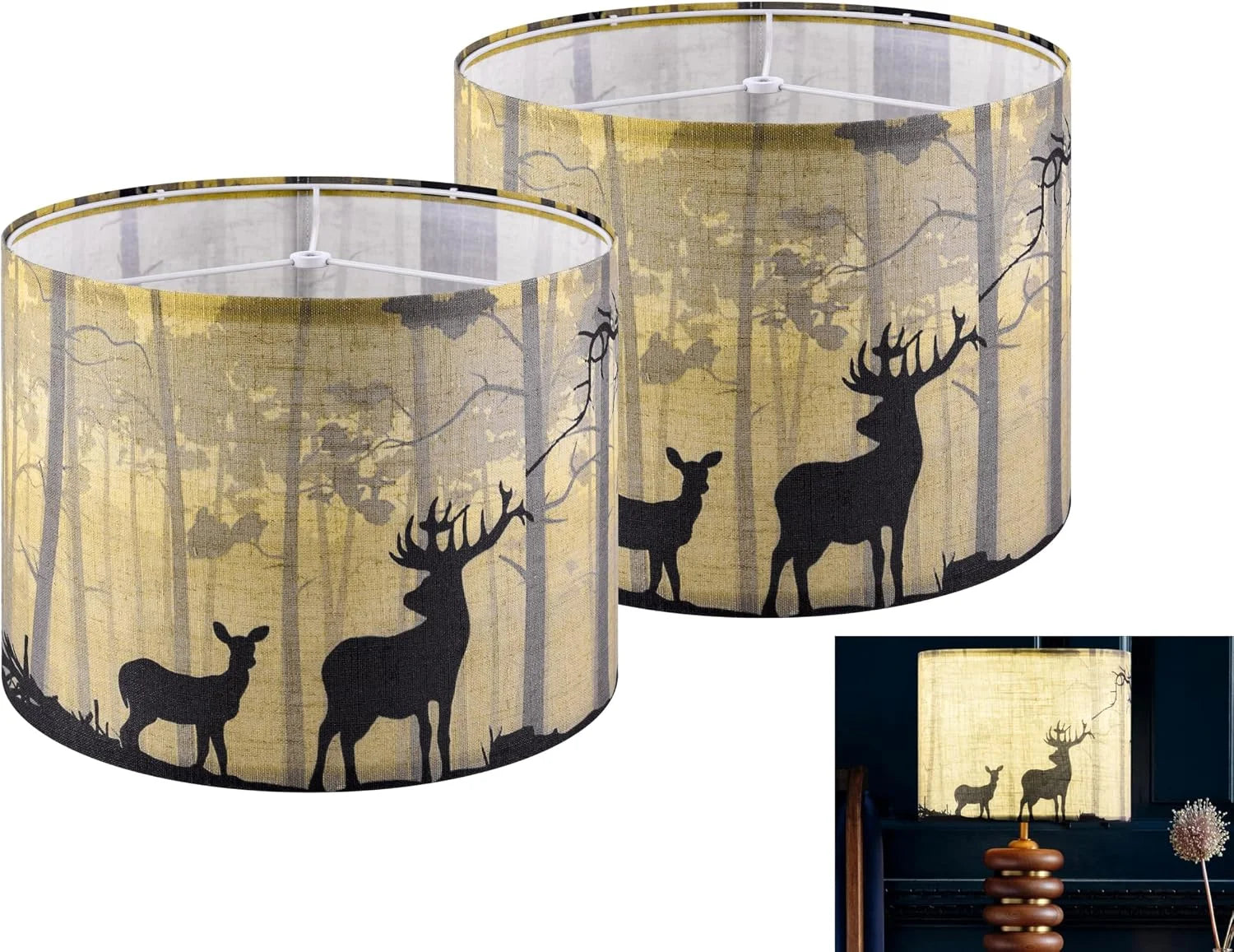 Discount GO&SO 13 Drum Boho Lamp Shades Set of 2 Medium, 0.41 Spider Farmhouse Lamp Shade for Small Floor Lamp - Image 21