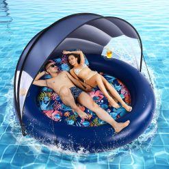 Alternative view of Discount 2-Person Pool Floats Adult Heavy Duty, Giant 75X75 Inflatable Tanning Pool Mats with Cup Holders