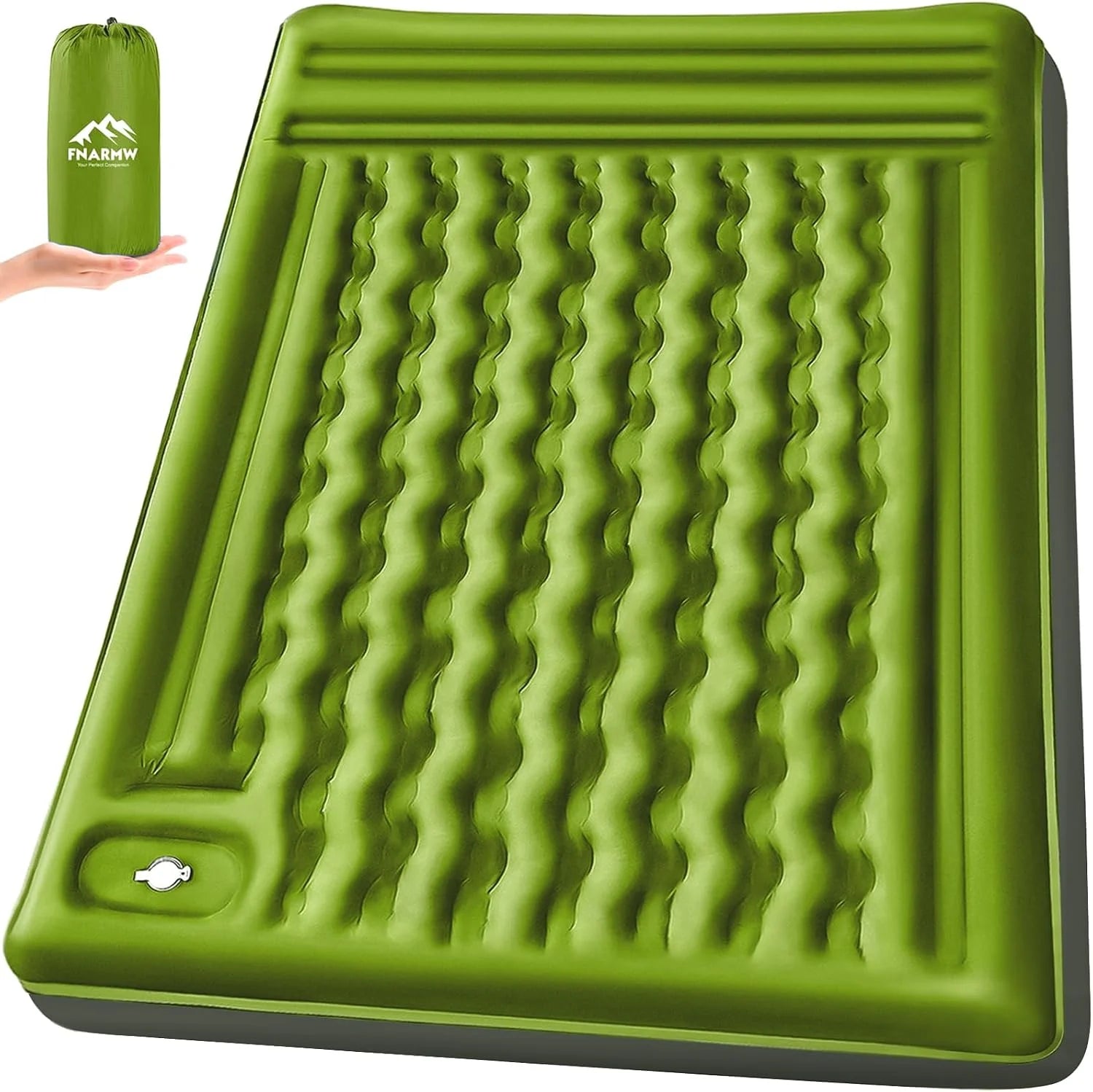 Discount Double Sleeping Pad Camping, Self Inflating 6" Extra-Thick 2 Person Pillow Built-in Foot Pump Waterproof - Image 4
