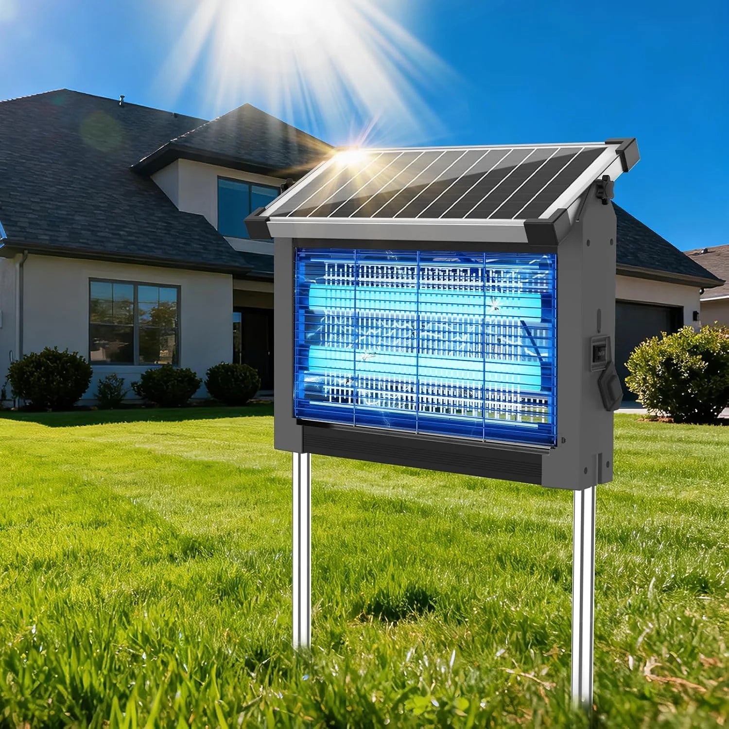 Discount Solar Bug Zapper Outdoor, 4500V Mosquito Zapper Fly Trap for Patio, 10W Solar Panel, IPX5 Waterproof - Image 7