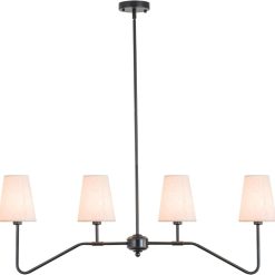 Alternative view of Discount 5-Light Modern Chandeliers, 30 Black Farmhouse Light Fixture