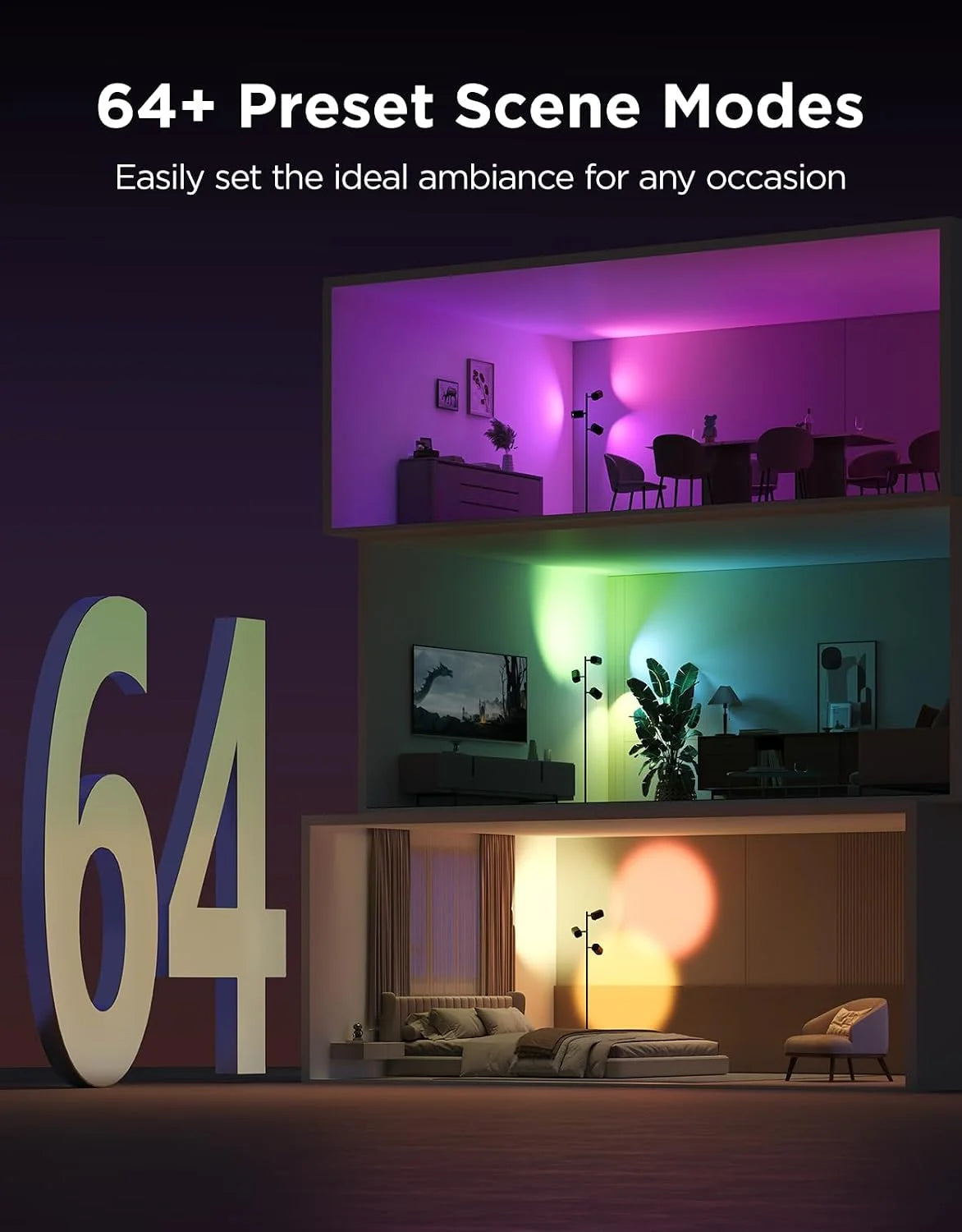 Discount Tree Floor Lamp with 3 Rotatable Lights - Image 6