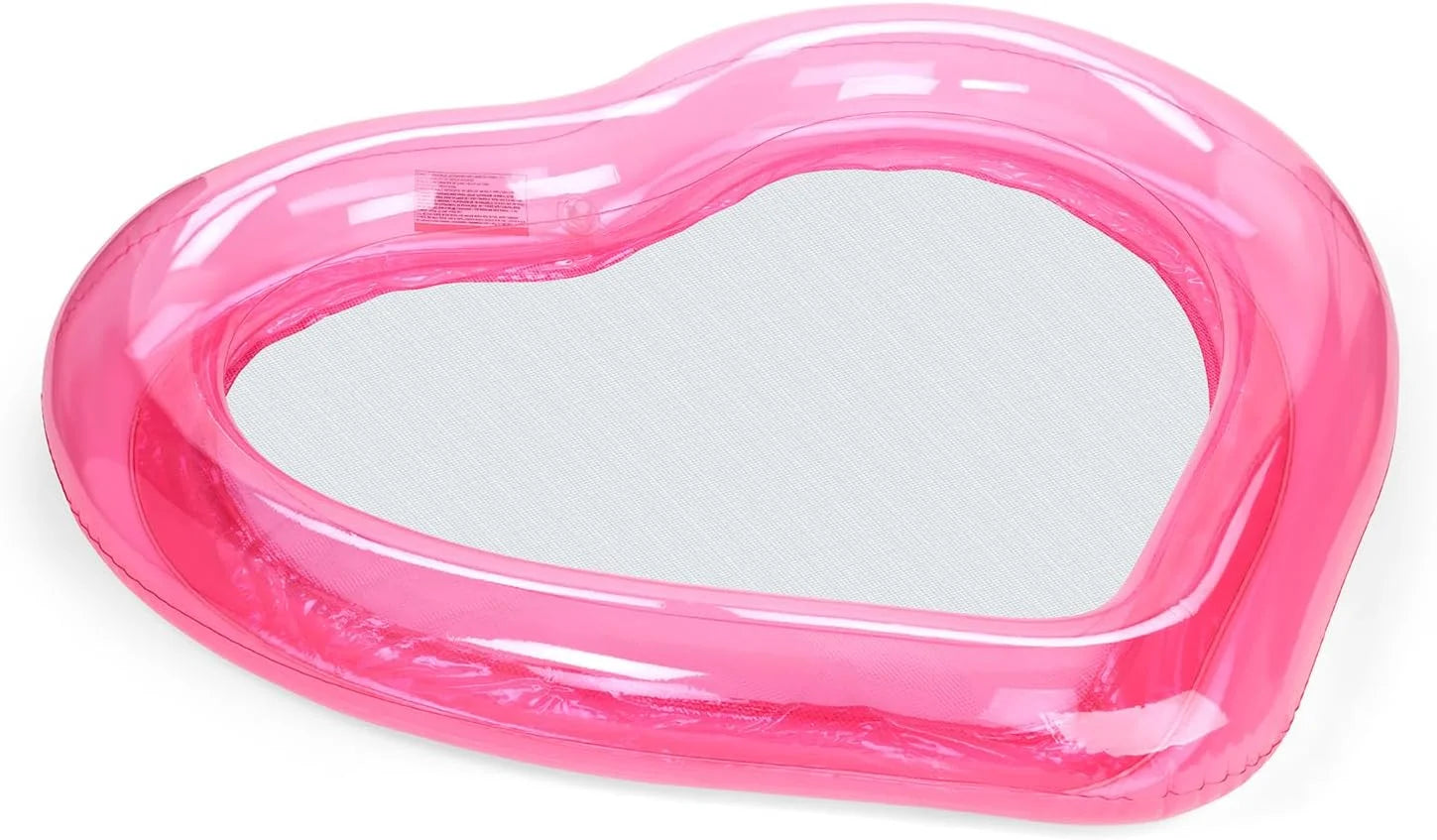 Discount Original Clear Heart Water Hammock with Mesh Pool Float for Summer Pool Parties - Image 2