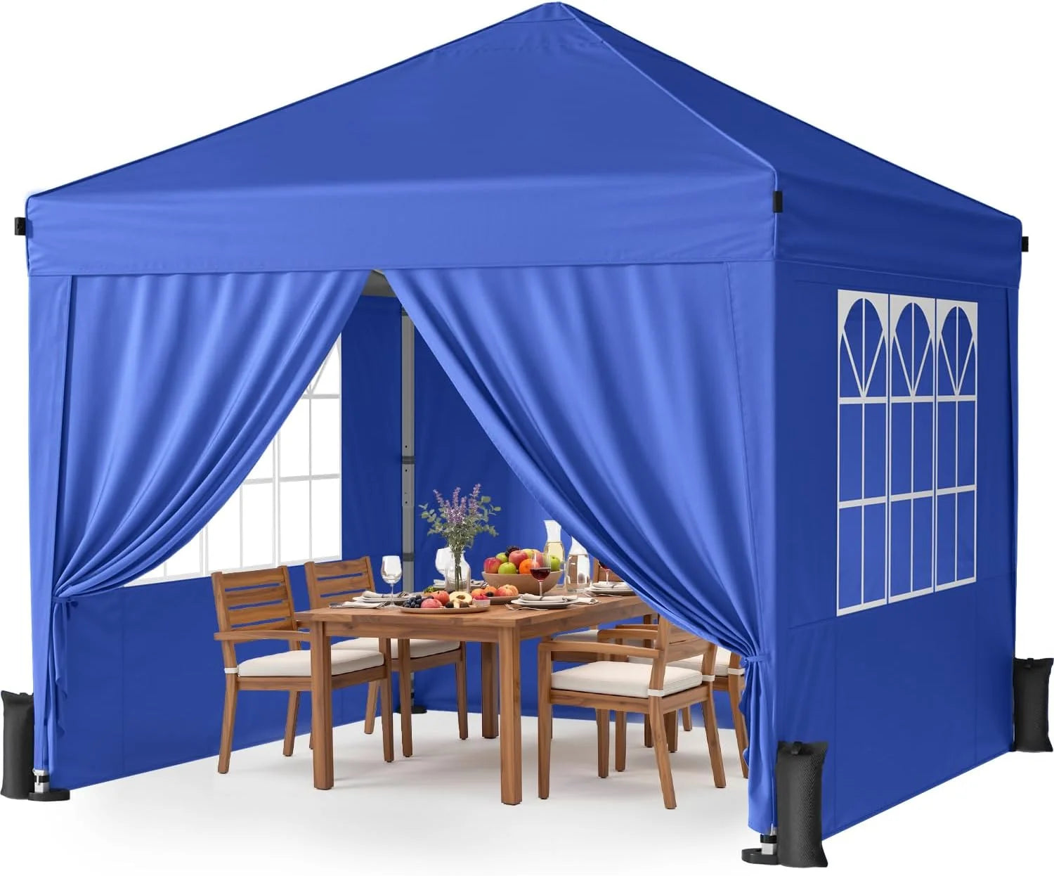 Discount Vinabilia 10x10 Pop Up Canopy Tent with One-Push Center Lock,White - Image 2