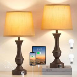 Alternative view of Discount Luvkczc Table Lamp Set of 2, 19 Farmhouse Vintage Bedside Lamps for Living Room & Bedroom